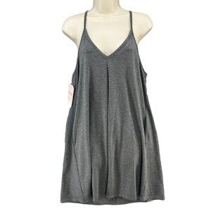 Hudson Gray Mini Halter Dress Solid Grey Sleeveless Cotton Stretch Size M